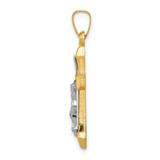 14k Two-tone INRI Hollow Crucifix Pendant - XR-A201514D-3396