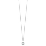 10k White Gold 1/4 carat Lab Grown Diamond VS/SI+ G+ and Created Opal Complete 18 inch Pendant Necklace