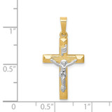 14k Two-tone INRI Hollow Crucifix Pendant - XR-F05F1F74-8541