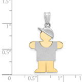 14k Two-Tone Large Boy w/Hat on Right Engravable Charm - XK-8323D8C4-9782