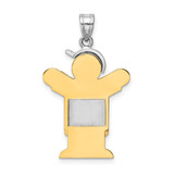 14k Two-Tone Large Boy with Hat on Left Engravable Charm - XK-93F78C17-7594