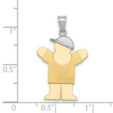 14k Two-Tone Large Boy with Hat on Right Engravable Charm - XK-A9F1257F-9282