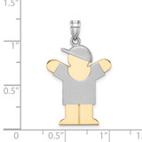 14k Two-Tone Large Boy with Hat on Right Engravable Charm - XK-C953D13E-4495