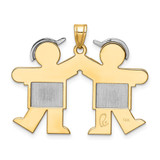 14k Two-Tone Large Double Boys Engravable Charm - XK-A5E3F8B0-4085