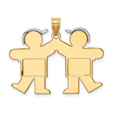 14k Two-Tone Large Double Boys Engravable Charm - XK-E824160A-8249