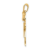 14k Two-Tone Large Girl w/Bow on Left Engravable Charm - XK-BAC8A55C-2185