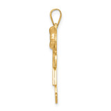 14k Two-Tone Large Girl w/Bow on Right Engravable Charm - XK-6395DD26-9407