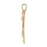 14k Two-Tone Large Girl with Bow on Right Engravable Charm - XK-D9A93259-7061