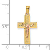 14K Two-Tone Latin Crucifix Charm