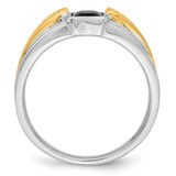 14k Two-tone Onyx and Diamond Mens Ring - RM-740BEC84-8706