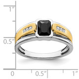 14k Two-tone Onyx and Diamond Mens Ring - RM-740BEC84-8706