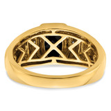 14k Two-tone Onyx and Diamond Mens Ring - RM-DE2F2AAE-5709