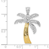 14k Two-tone Palm Tree Pendant - K4-EA13D228-1964