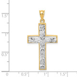 14K Two-tone Polished & Diamond-cut Cross Pendant - XR-E58FEE1F-4610