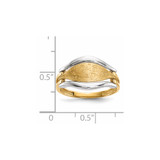 14k Two-tone Polished & Textured Ring