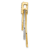 14k Two-tone Polished 1/2ct. Diamond Triple Teardrop Pendant
