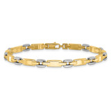 14K Two-tone Polished 4.8mm Fancy Link 7.5 inch Bracelet