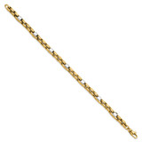 14k Two-tone Polished 5mm Fancy Link 7.5 inch Bracelet