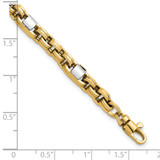 14k Two-tone Polished 5mm Fancy Link 7.5 inch Bracelet
