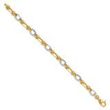 14K Two-tone Polished 8.2mm Fancy Link 7.75 inch Bracelet