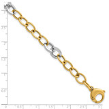14k Two-tone Polished 9.75mm Fancy Circle Cable Chain 7.5 inch Bracelet