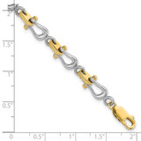 14k Two-tone Polished Anchor Shackle 7.5 inch Bracelet