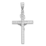 14K Two-tone Polished and Diamond-cut Crucifix Pendant - C4-0E980364-3113