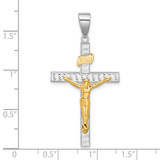 14K Two-tone Polished and Diamond-cut Crucifix Pendant - C4-0E980364-3113