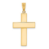 14K Two-tone Polished and Textured Crucifix Pendant - C4-45F21B39-2902