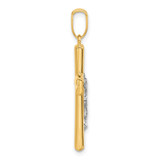14K Two-tone Polished and Textured Crucifix Pendant - C4-5FD0E88A-1501