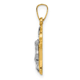 14k Two-tone Polished and Textured INRI Crucifix Pendant - XR-CB1B944A-1426