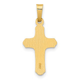 14k Two-tone Polished and Textured INRI Crucifix Pendant - XR-CB1B944A-1426