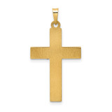 14k Two-tone Polished and Twisted Hollow INRI Crucifix Pendant