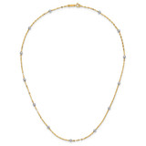 14K Two-tone Polished Bead Fancy 17 inch Station Necklace