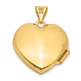 14k Two-Tone Polished Butterfly 18mm Heart Locket