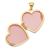 14k Two-Tone Polished Butterfly 18mm Heart Locket