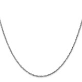 14K  White Gold 18 inch 1.7mm Ropa with Lobster Clasp Chain
