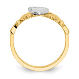 14k Two-tone Polished Claddagh Ring - D1-3CA0AA2F-6234