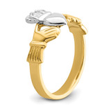 14k Two-tone Polished Claddagh Ring - D1-3CA0AA2F-6234