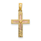 14k Two-tone Polished Cross Charm - K9-9E0E9600-3905