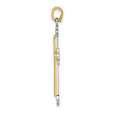 14K Two-tone Polished Cross Charm - K9-DE41172F-9712