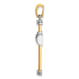 14K Two-tone Polished Cross Charm - K9-E2BC7D33-6188