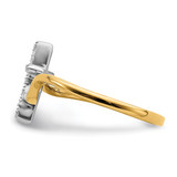 14k Two-tone Polished Cross Diamond Ring