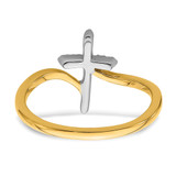 14k Two-tone Polished Cross Diamond Ring