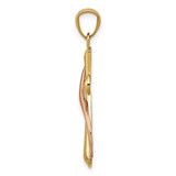 14K Two-Tone Polished Cross w/Drape Pendant - C3-713C84BC-9866