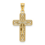 14k Two-tone Polished Crucifix Pendant - K6-96B1A9F0-8179