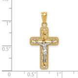 14k Two-tone Polished Crucifix Pendant - K6-96B1A9F0-8179