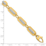 14K Two-Tone Polished Diamond-cut Bead 7.25 inch Bracelet Plus 0.5 inch Extender