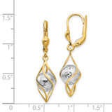 14K Two-tone Polished Diamond-cut Dangle Leverback Earrings - TH-932015D5-6043