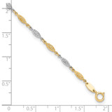 14K Two-tone Polished Diamond-cut Infinity Link 9 inch Anklet Plus 1 inch Extender